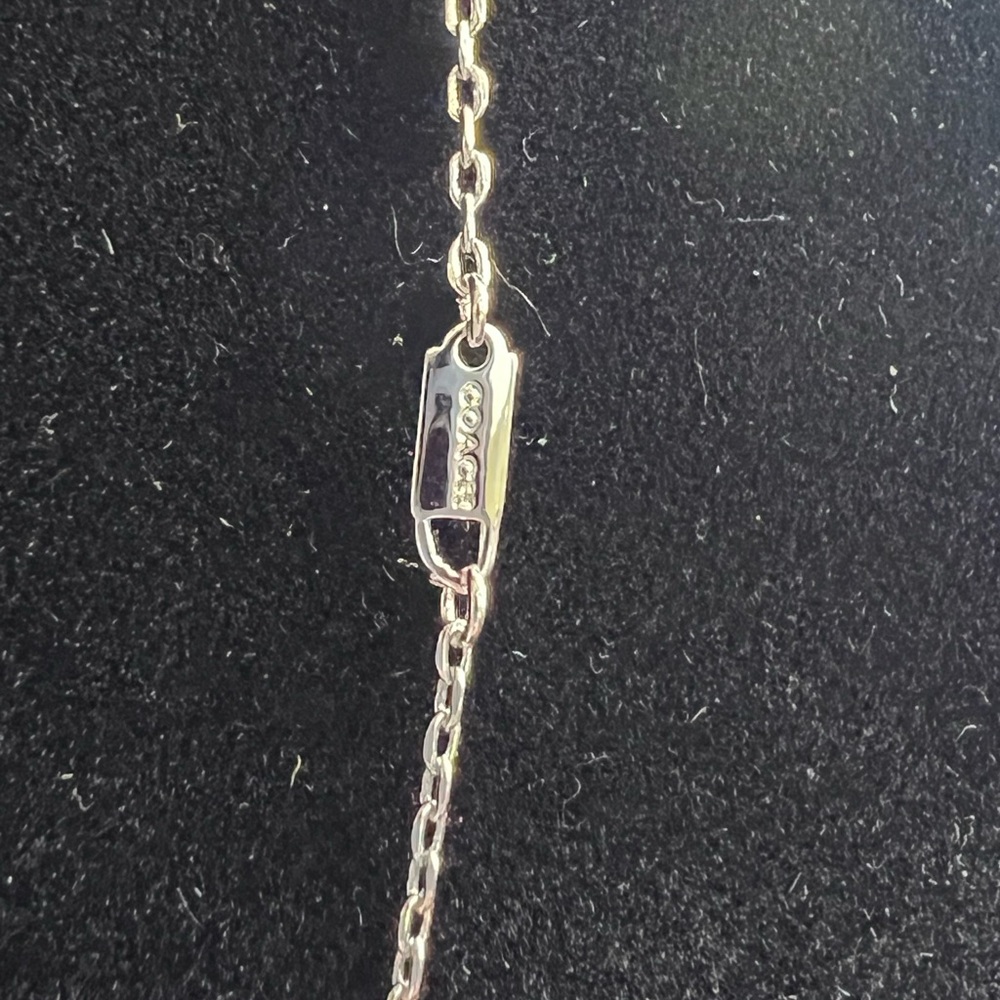 Coach Interlocking Silver And Black Necklace - image 5